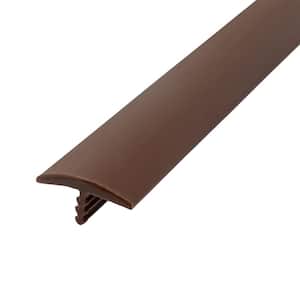 13/16 in. brown Flexible Polyethylene Center Barb Bumper Tee Moulding Edging 25 foot long Coil