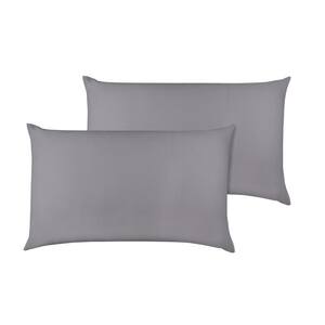 A1HC GOTS Certified Dark Grey King Organic Cotton Sateen Weave 300TC Single Ply Pillowcase Pair