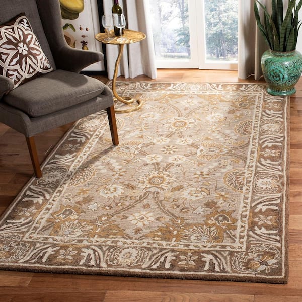 Anatolia Dark Gray/Brown Doormat 2 ft. x 3 ft. Border Area Rug