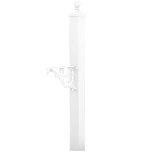 Salsbury Industries Victorian In-Ground Mounted Decorative Mailbox Post in White