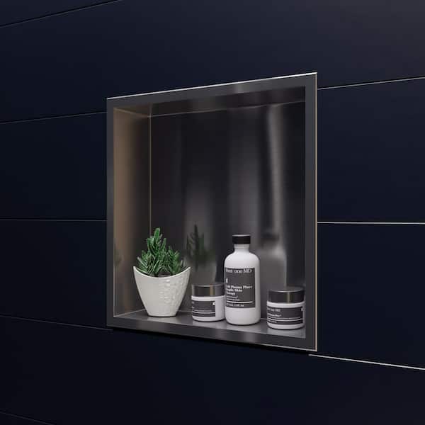 16 in. x 16 in. x 4 in. Niche in Polished Stainless Steel 16 in. x 16 in. x 4 in. Niche in Polished Stainless Steel