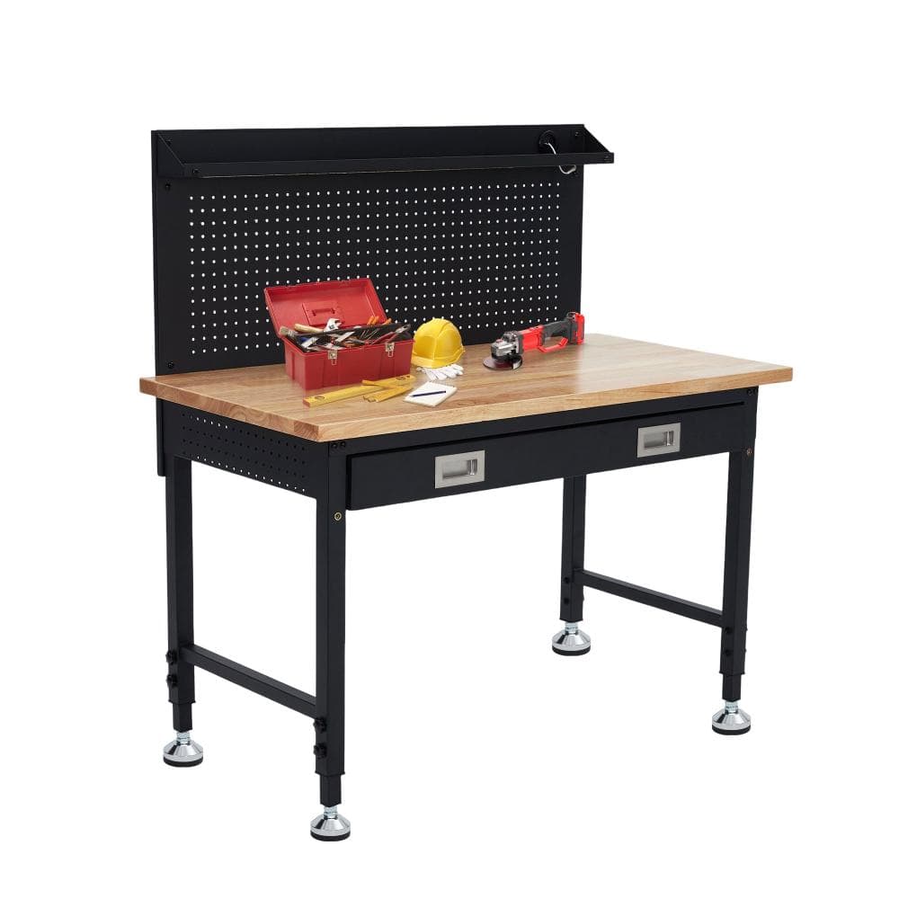 "Heavy Duty Adjustable Workbench 48"" with Drawer Storage, Pegboard, Backplate, Power Outlets, and Rolling Casters" price history on PriceWatchPro