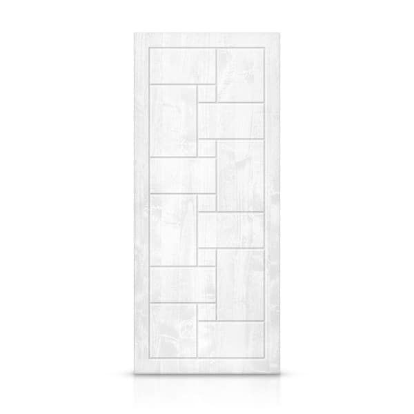 CALHOME 24 in. x 84 in. Hollow Core White Stained Pine Wood Interior Door Slab