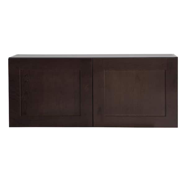 Hampton Bay Edson Shaker Assembled 36x15x12.5 in. Wall Cabinet in Dusk