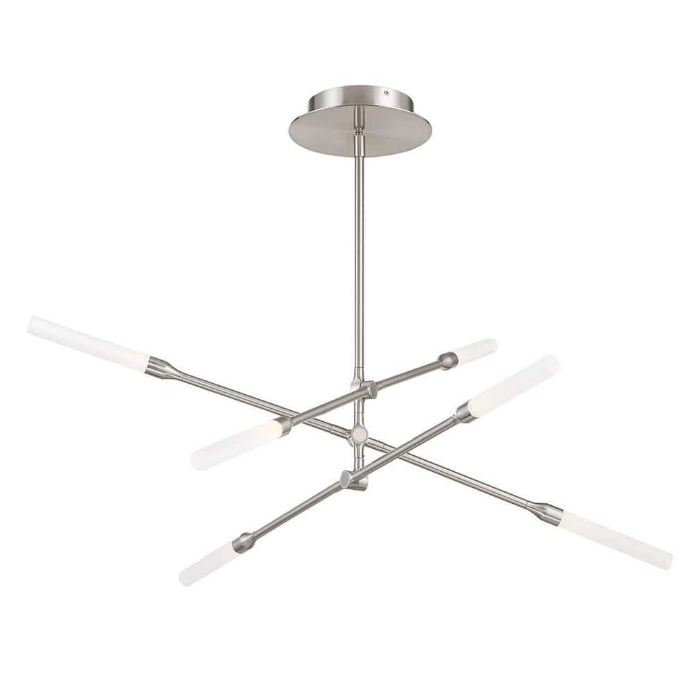 Houdini 6-Light 260-Watt Equivalent Integrated LED Brushed Nickel Standard Chandelier with Acrylic Shade price history on PriceWatchPro