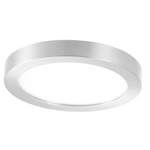 Vantage 7.5 in. 1-Light Brushed Nickel LED Flush Mount with Acrylic Diffuser
