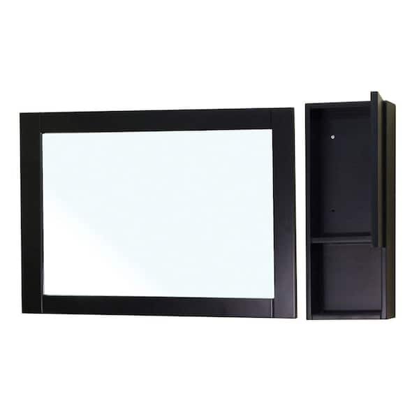 Bellaterra Home Limerick 30.5 in. W x 23.6 in. H Framed Rectangular Bathroom Vanity Mirror in Black