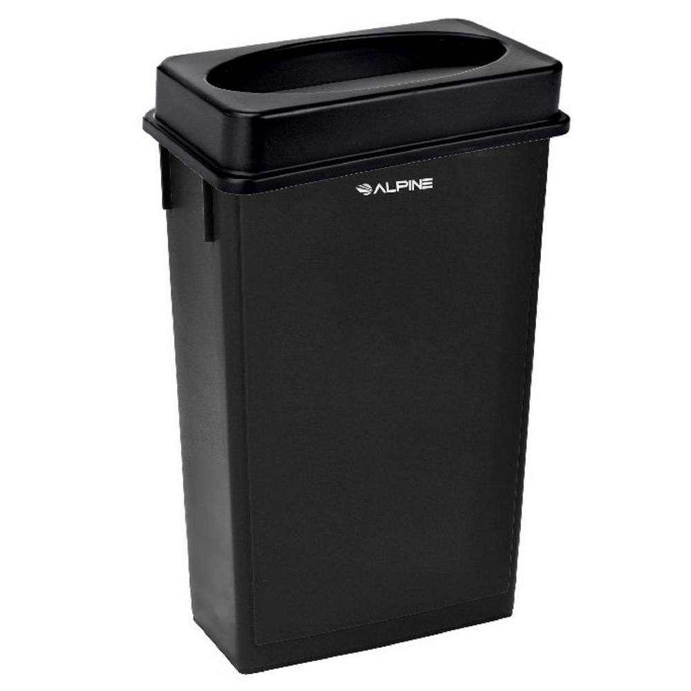 Black 23-Gallon Plastic Commercial Trash Can with Dolly