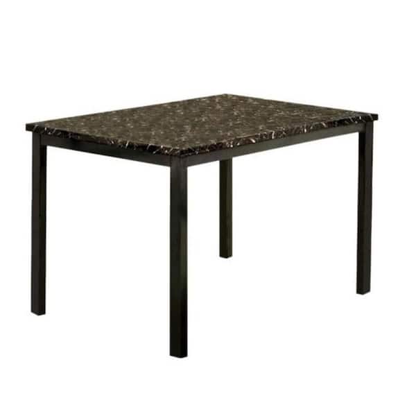 Unbranded Lydia 48 in. Rectangle Black Marble with Wood (Seats 4)