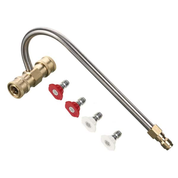Stainless Steel Gutter Cleaner Attachment with 4 Nozzles Tips and 1/4 in. Quick Connect, Electrical Pressure Washers