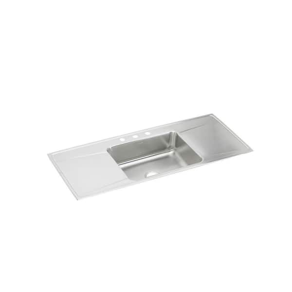 Lustertone Classic 54 in. Drop-in Single Bowl 18 Gauge Stainless Steel Kitchen Sink