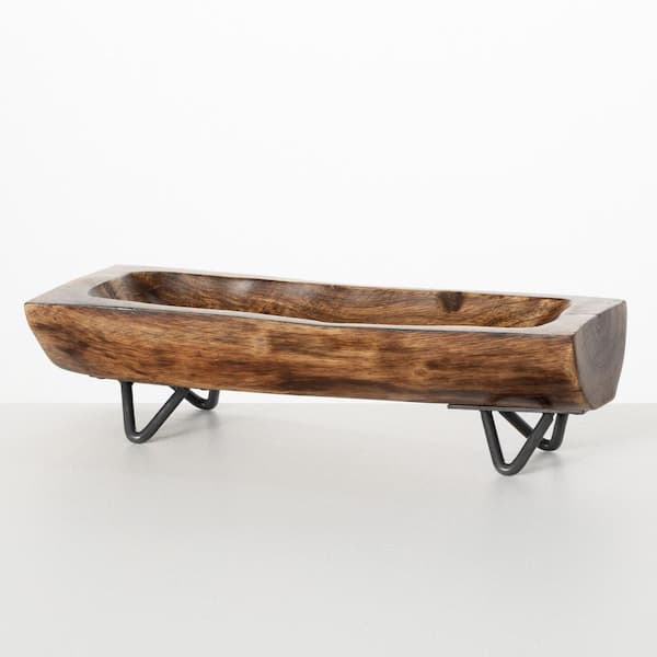 SULLIVANS 3.75 in. H Rustic Bread Bowl with Legs; Brown