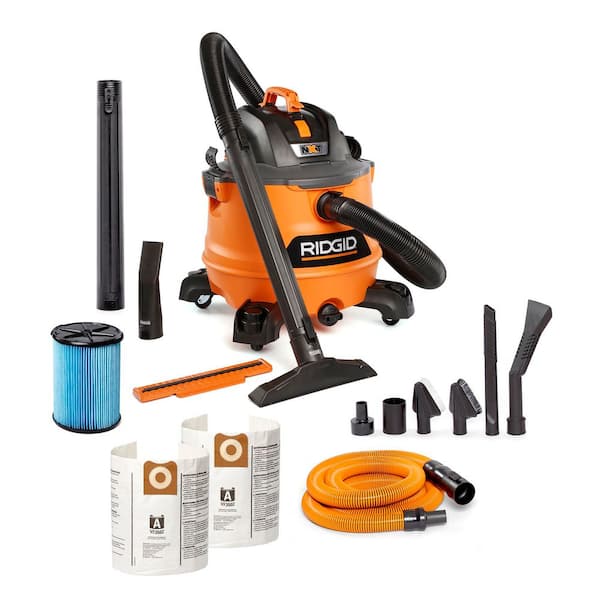 14 Gal. 6.0 Peak HP NXT Shop Vacuum HD1401 Wet Dry Vac with Fine Dust Filter, Dust Bags, Accessories, Car Cleaning Kit