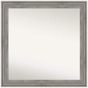 Regis Barnwood Grey 30.5 in. x 30.5 in. Non-Beveled Classic Square Wood Framed Wall Mirror in Gray