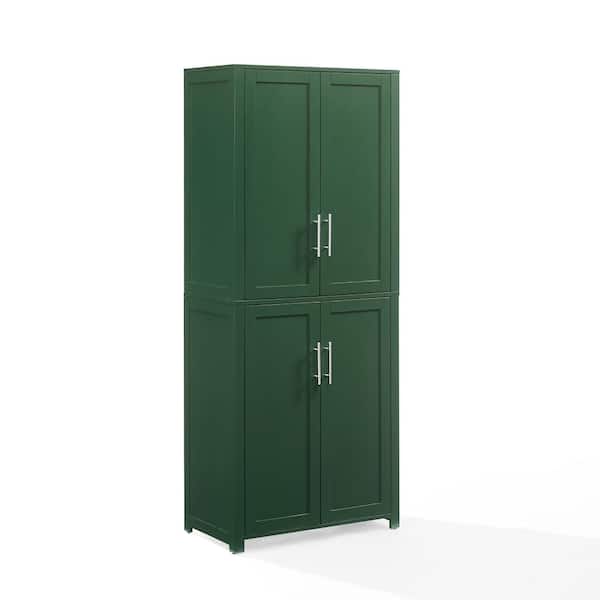 CROSLEY FURNITURE Savannah Hunter Green Wood 28 in. Pantry Cabinet with Adjustable Shelves