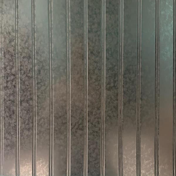 Beadboard Galvanized 4 ft. x 8 ft. Faux Tin Glue-Up Wainscoting Panels - (5-Pack) (160 sq. ft./Case)