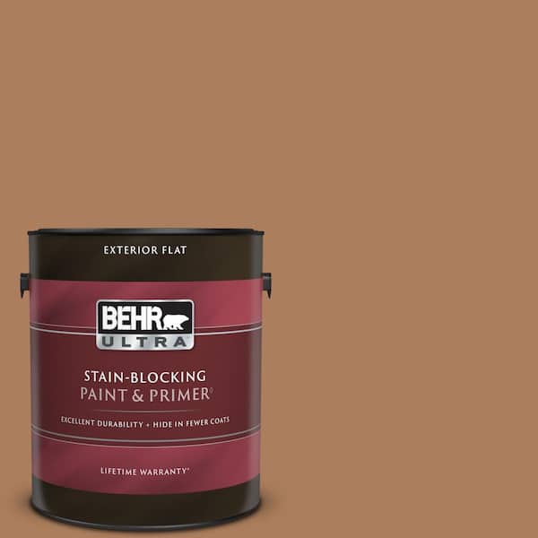 BEHR ULTRA 1 gal. #S230-6 Burnt Toffee Flat Exterior Paint & Primer
