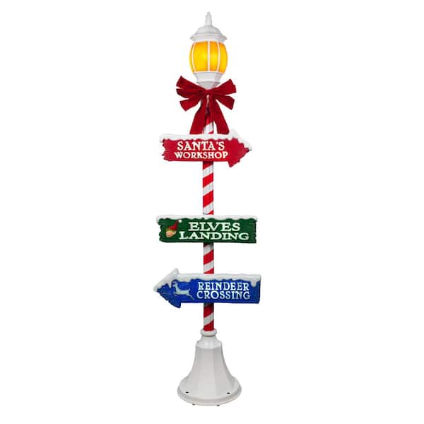 Home Accents Holiday 72 in. Holiday Lamppost with LED Illuminated Lantern