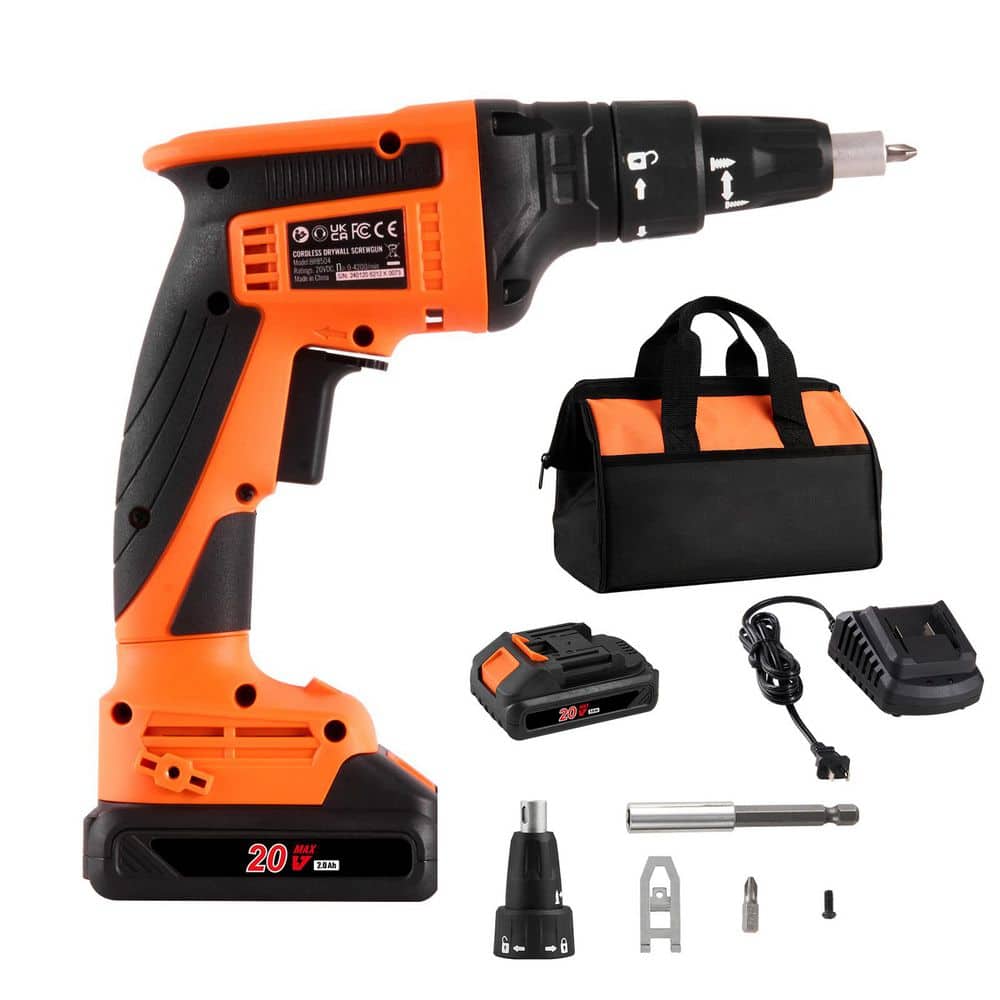 Drywall Screw Gun, 20V Max Drywall Screwgun, Screwdriver Set, 4,200 RPM Cordless Drywall Gun Kit with 2 Battery Packs price history on PriceWatchPro
