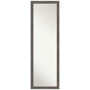 Edwin Clay Grey 16.5 in. x 50.5 in. Non-Beveled Casual Rectangle Wood Framed Full Length on the Door Mirror in Gray