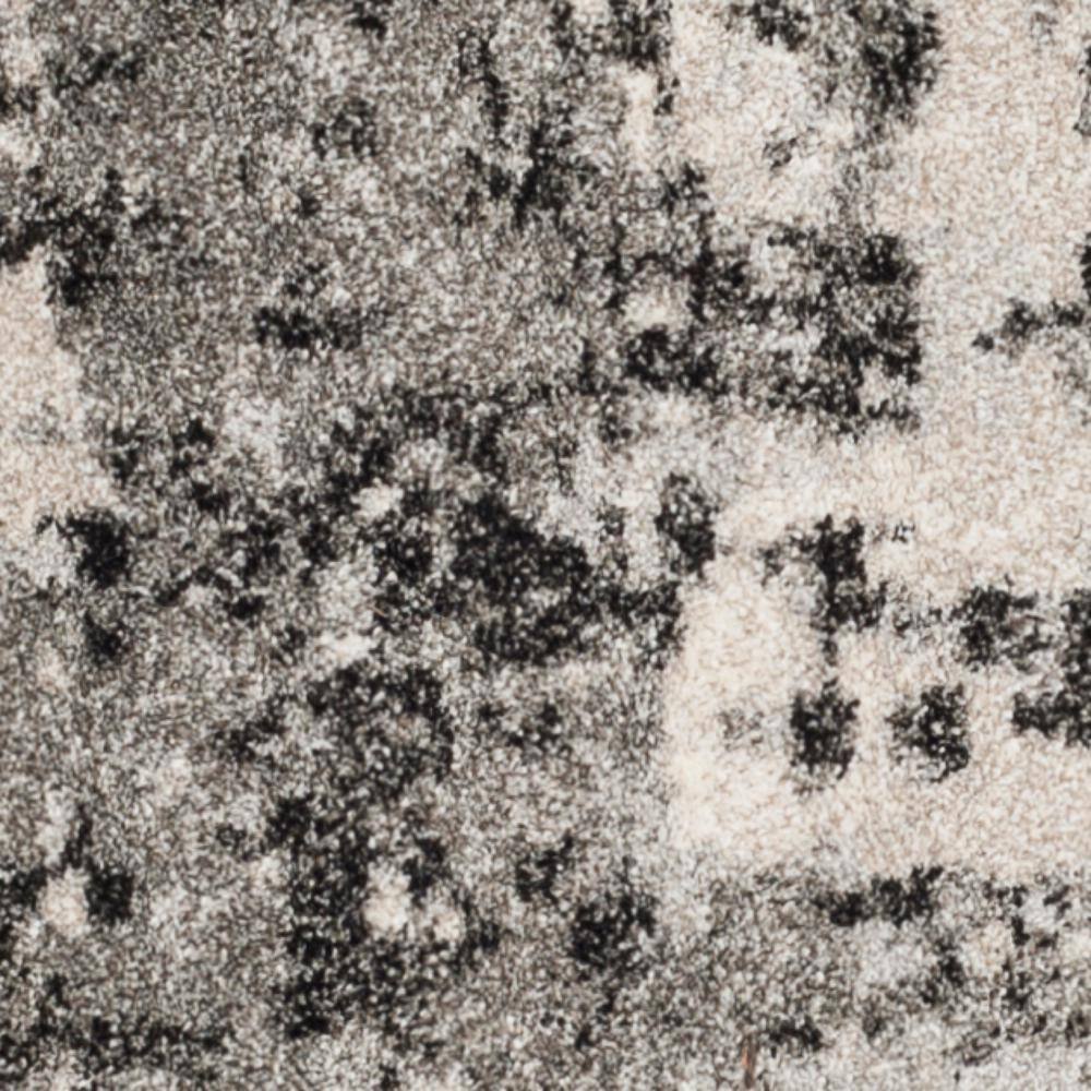 Retro Gray Abstract Shag Synthetic Square Rug