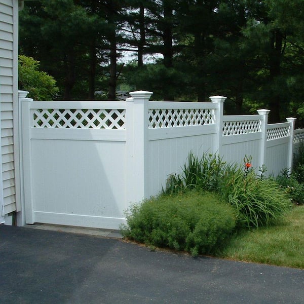 Ashton 7 ft. H x 8 ft. W White Vinyl Privacy Fence Panel Kit