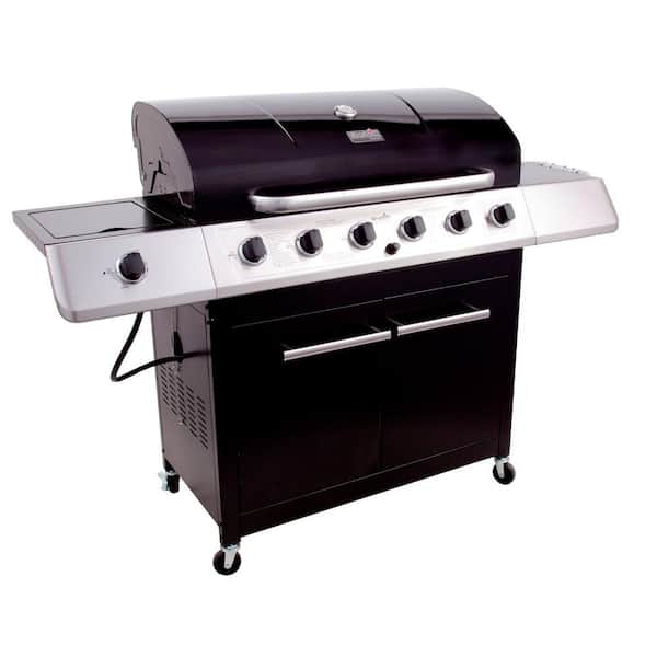 Char-Broil 6-Burner Propane Gas Grill with Side and Sear Burner in Black