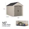 Suncast Vista 7 ft. W x 7 ft. D Plastic Resin Storage Shed with Floor (50 sq. ft.) in Colonnade (Beige) BMS7705