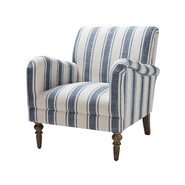 JAYDEN CREATION Hallstatt Navy Polyester Arm Chair (Set of 1)