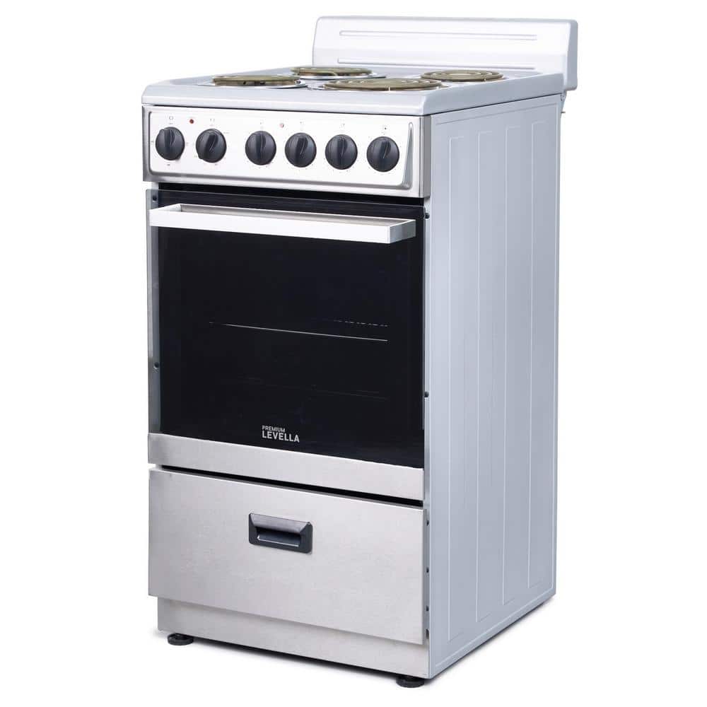 Premium 24" Stainless Steel Freestanding Electric Range with 4 Burners