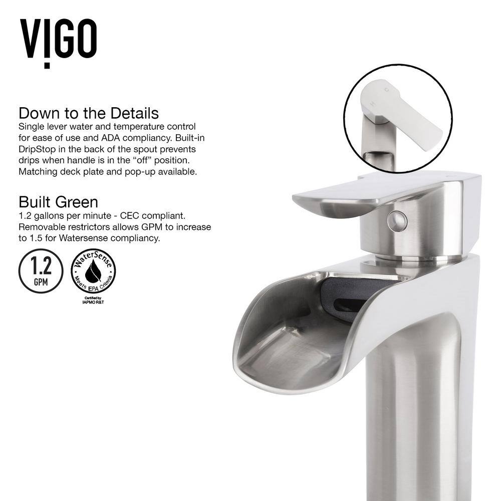 Titanium Gray Glass Vessel Sink with Modern Brushed Nickel Faucet