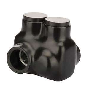 1/0-14 AWG Off-Set (Dual Sided Entry) Bagged Insulated Tap Connector, Black