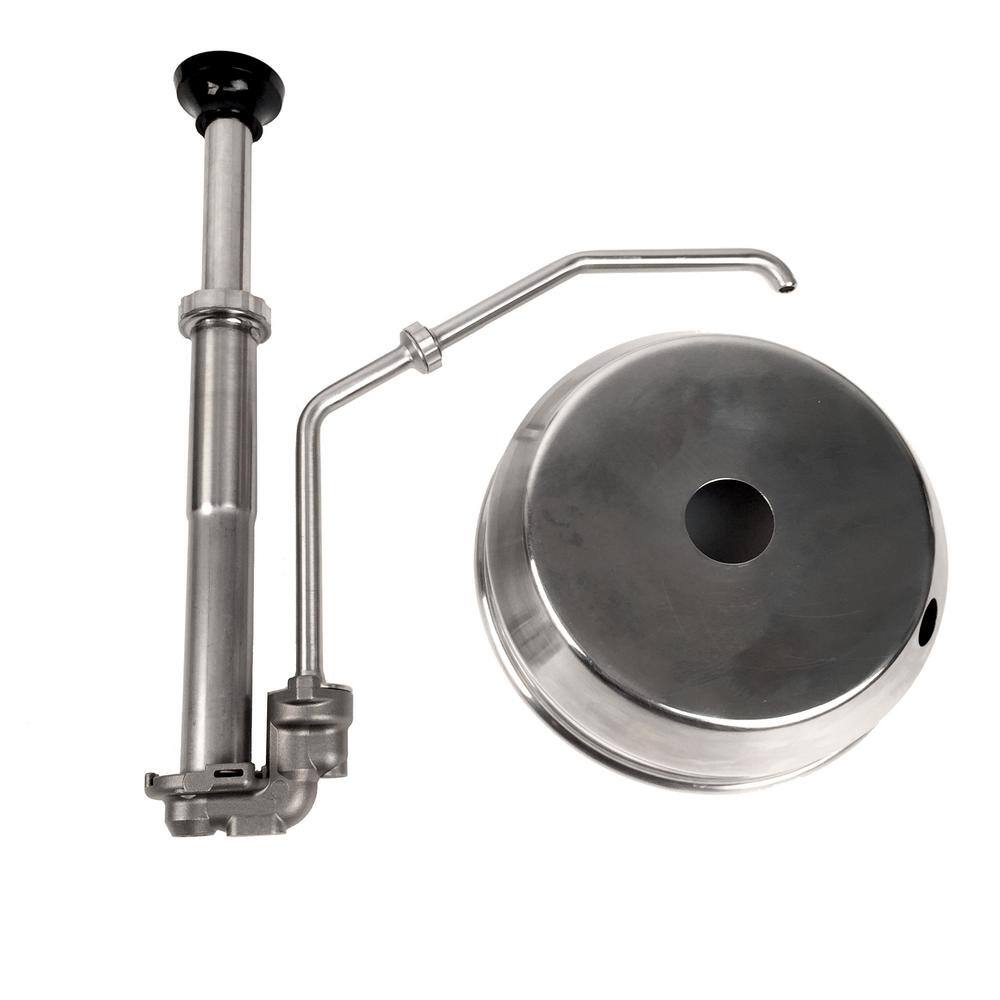 Silver Stainless Steel Dual Soup Warmer with Ladle and Pump