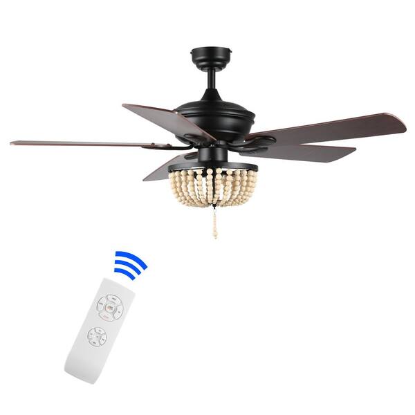 JONATHAN Y Lucas Industrial Rustic 52-in Black Indoor Propeller Ceiling Fan  with Light (5-Blade) in the Ceiling Fans department at