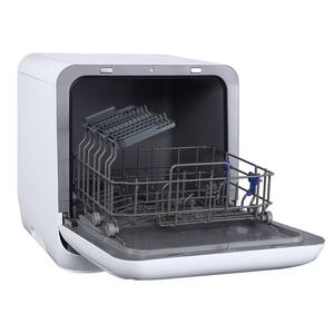 Professional Complete White Portable Countertop Dishwasher with 3 Wash Programs with 2-Place Setting Capacity