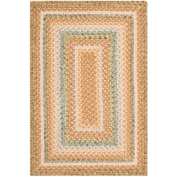 Braided Tan/Multi Doormat 2 ft. x 3 ft. Border Area Rug