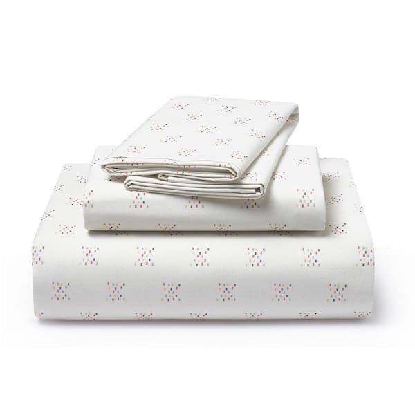 MAKERS COLLECTIVE XOXO 4-Piece Cream Cotton Percale Queen Sheet Set
