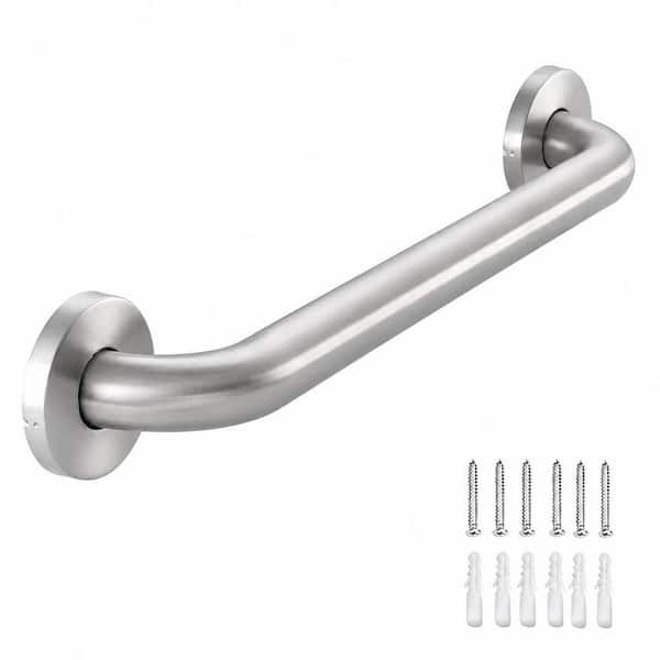 12 in. Stainless Steel Bathroom Safety Shower Grab Bar, Toilet Assist Handle Handrail, ADA Compliant, Anti Slip