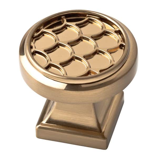 Liberty Scalloped 1-1/4 in. (32 mm) Champagne Bronze Round Cabinet Knob