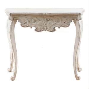 38 in. White Standard Rectangle Wood Console Table