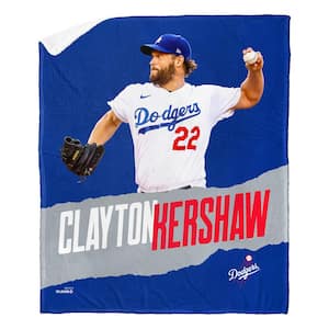 MLB Dodgers 23 Clayton Kershaw Silk Touch Sherpa Multicolor Throw