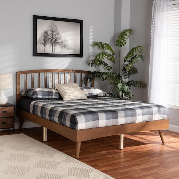 Baxton Studio Paton Walnut Brown King Platform Bed 201 11596 HD