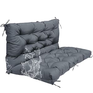 2-3 Seater Outdoor Porch Swing Cushion Waterproof Bench Cushion with Backrest - 60 in. x 20 in. x 20 in.