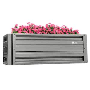 24 inch by 48 inch Rectangle Charcoal Metal Planter Box