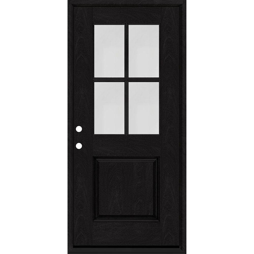 Steves & Sons Regency 36 in. x 80 in. 1/2-4 Lite Clear Glass RHIS Onyx ...