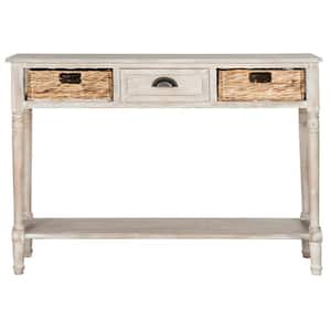 Christa 45 in. Vintage White Standard Rectangle Wood Console Table with Drawers