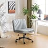 Winado Oil-Waxed Leather Seat Swivel Adjustable Office Chair in Gray K1G98000221