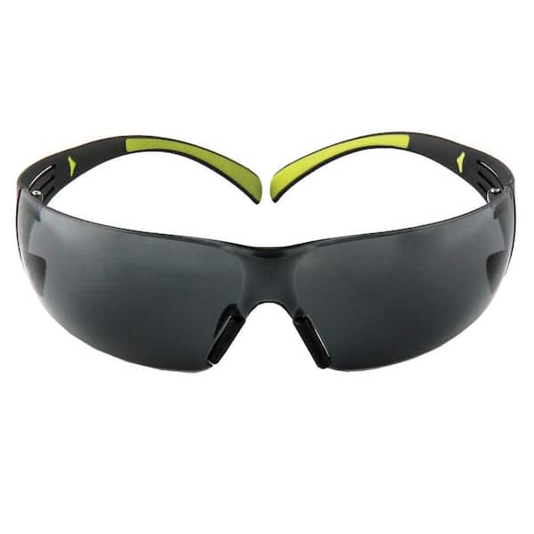 3M SecureFit 400 Black/Neon Green Frame with Gray Anti-Fog Lenses Safety Glasses (Case of 6)