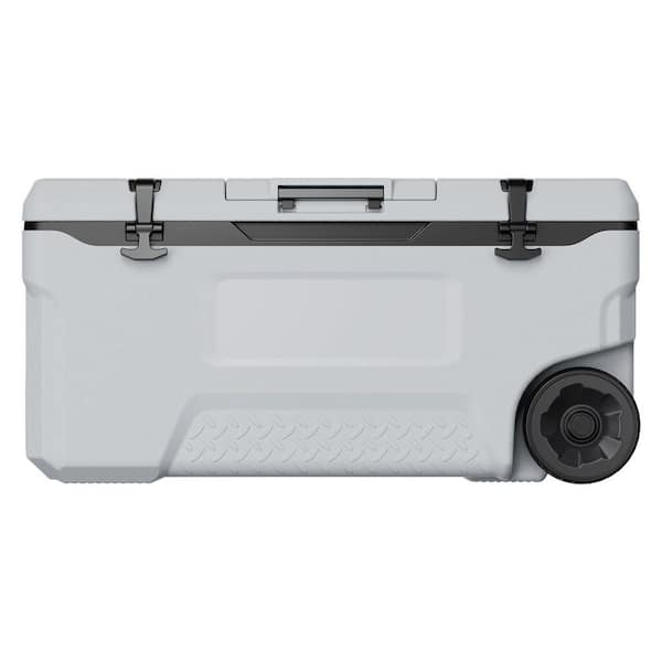 Portable Cooler, 74 qt. Wheeled Cooler with Ice Retention, Heavy-Duty Handles and Cup Holder, Lightweight Rigid Cooler
