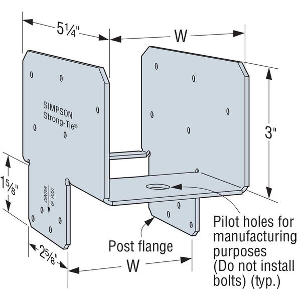 Simpson Strong-Tie EPCZ ZMAX Galvanized End Post Cap for 6x